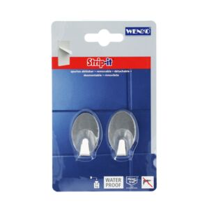 Wenko 2-Piece Wall Hook Silver Wenko 2-Piece Wall Hook Silver